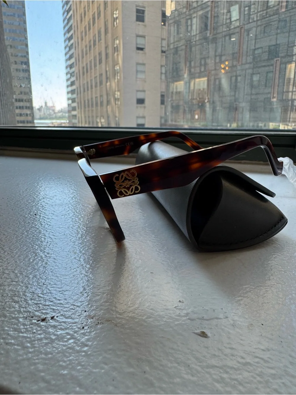 Loewe Chunky Anagram LW50042I Shiny Havana Eyeglasses 55-16-140 + Case